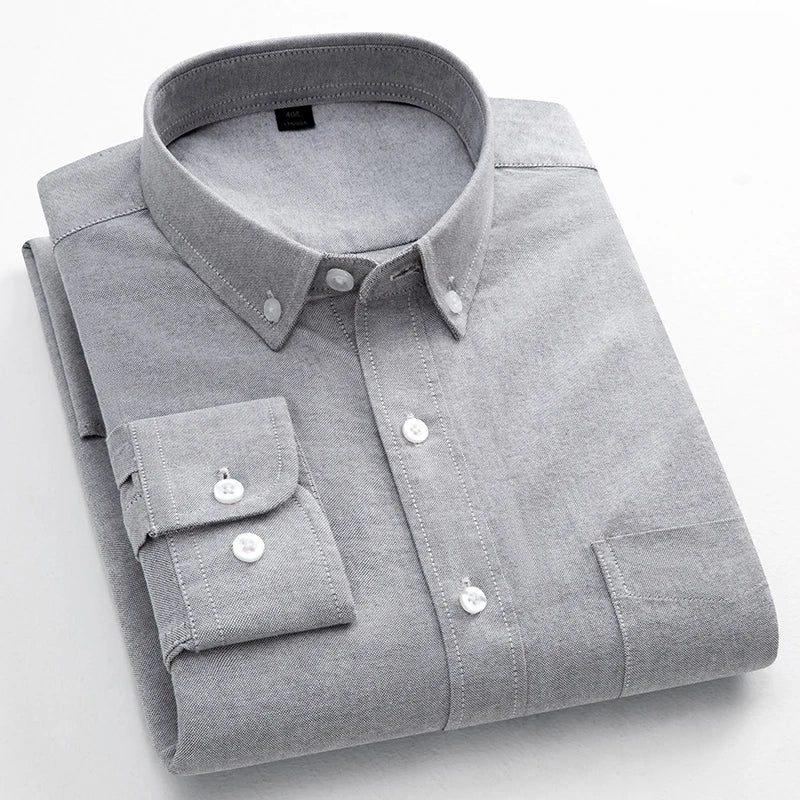 Men 100% Cotton Oxford Button Down Shirt