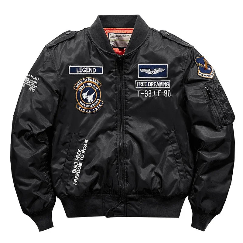Men Thick Warm MA-1 Bomber Jacket