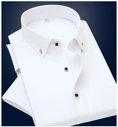 Men Non-Iron Short Sleeve Dress Shirt