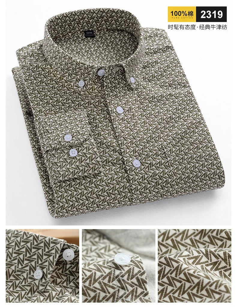 Men 100% Cotton Oxford Button Down Shirt