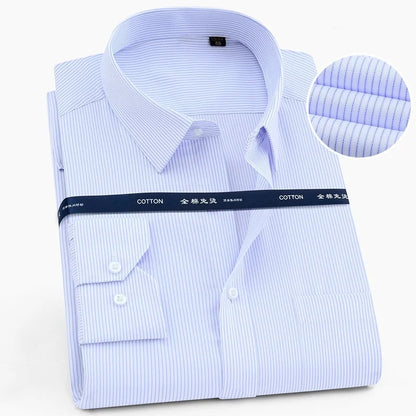 Men 100% Cotton Long Sleeve Dress Shirt
