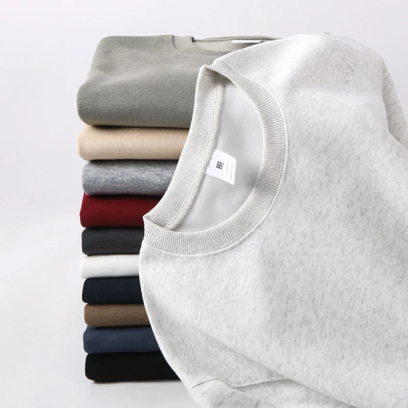 Men's Business Casual Long Sleeve T-Shirt - Solid Colour O-Neck Top