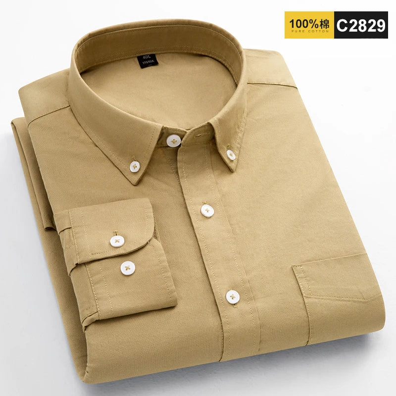 Men 100% Cotton Oxford Button Down Shirt