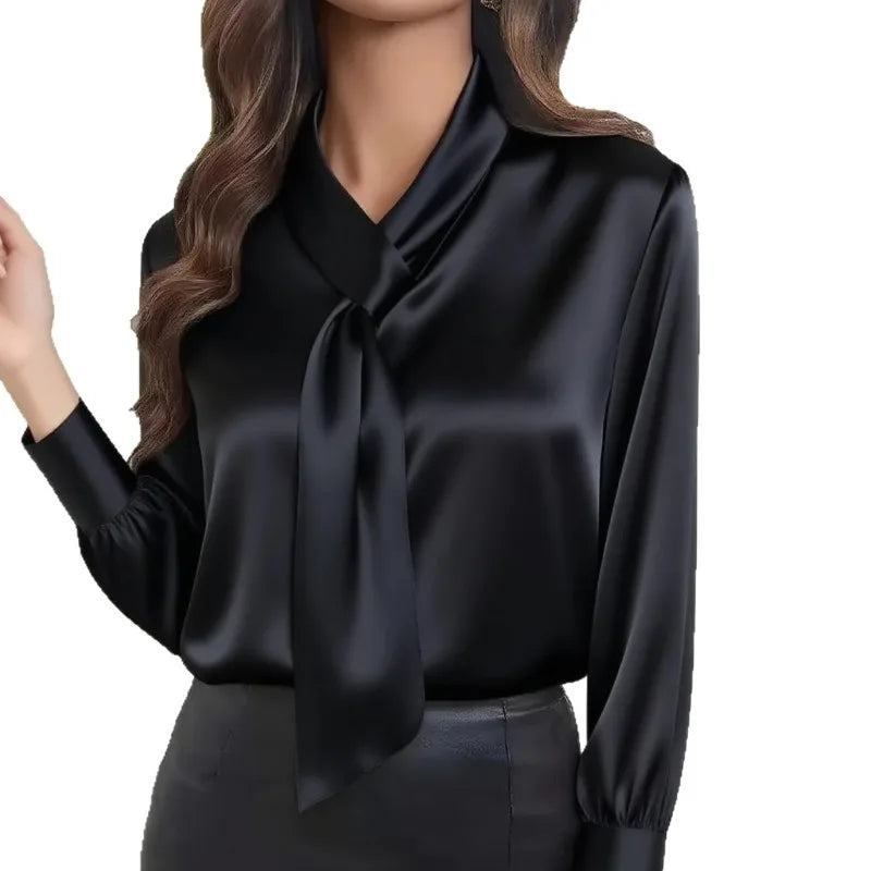 Women's Elegant Long Sleeve Shirt - Classic Office Blouse