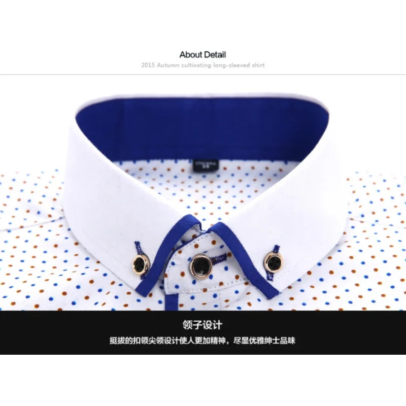 Men Printed Long Sleeve Dress Shirt