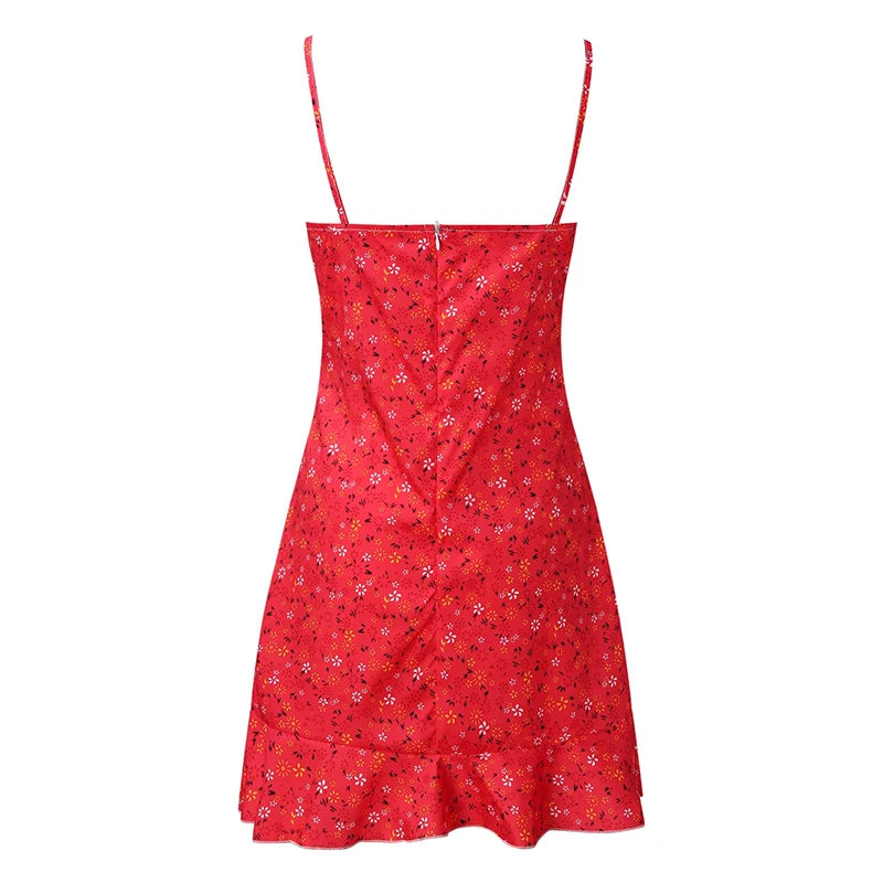 Women's Floral Print Camisole Dress - Summer Casual Mini Dress