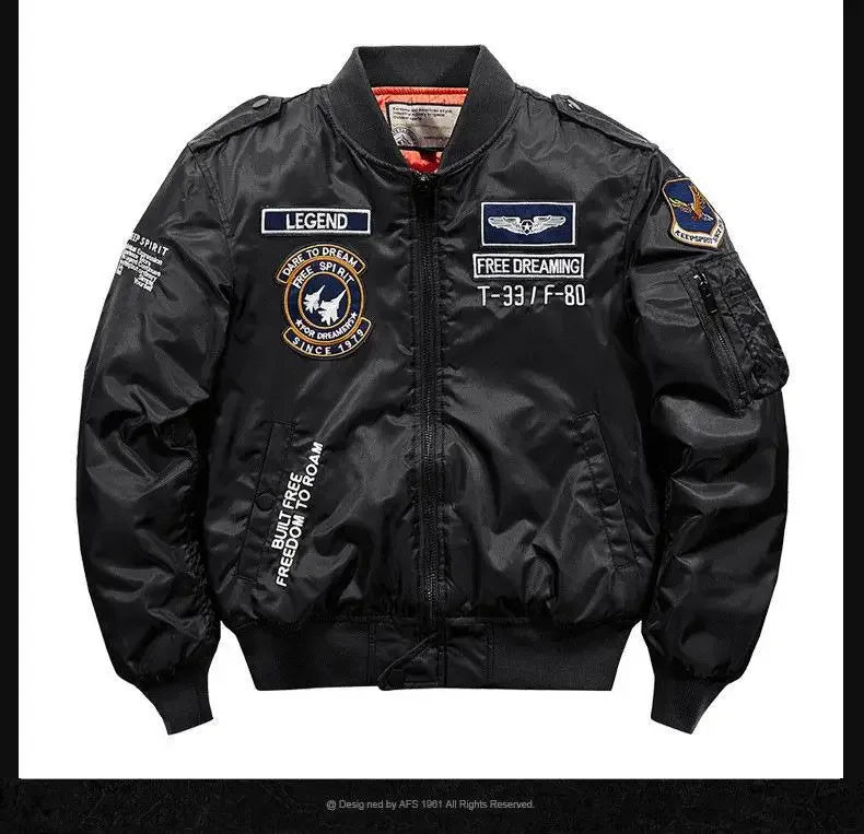 Men Thick Warm MA-1 Bomber Jacket