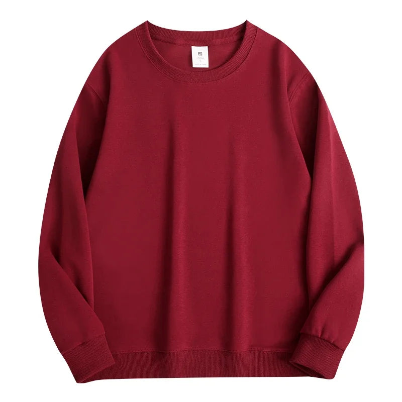 Men's Business Casual Long Sleeve T-Shirt - Solid Colour O-Neck Top