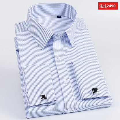 Men French Cuff Long Sleeve Dress Shirt