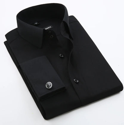 Men French Cuff Long Sleeve Dress Shirt