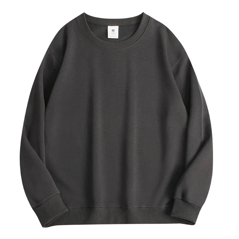 Men's Business Casual Long Sleeve T-Shirt - Solid Colour O-Neck Top