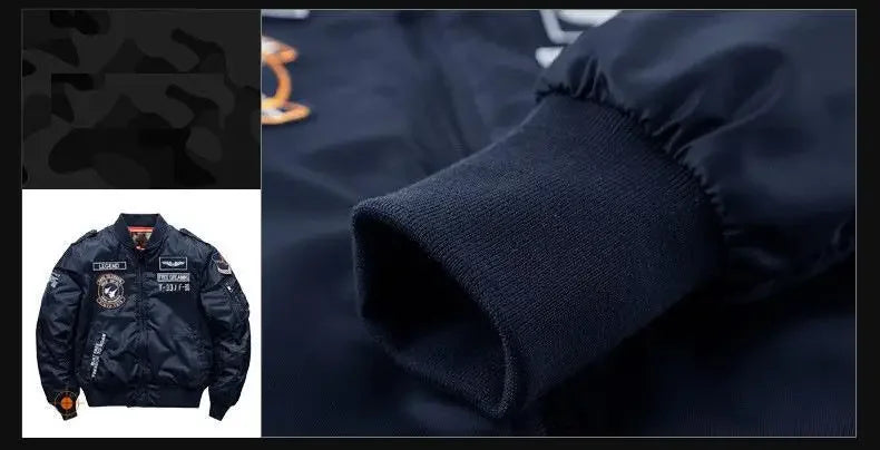 Men Thick Warm MA-1 Bomber Jacket