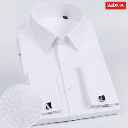 Men French Cuff Long Sleeve Dress Shirt