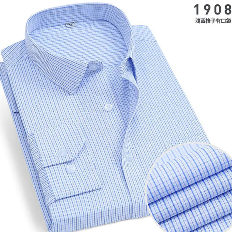 Men Striped Long Sleeve Business Shirt - Non-Iron