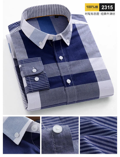 Men 100% Cotton Oxford Button Down Shirt