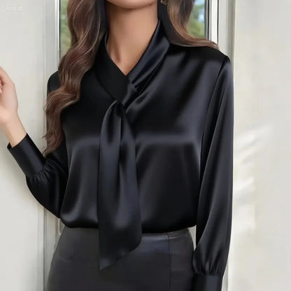 Women's Elegant Long Sleeve Shirt - Classic Office Blouse