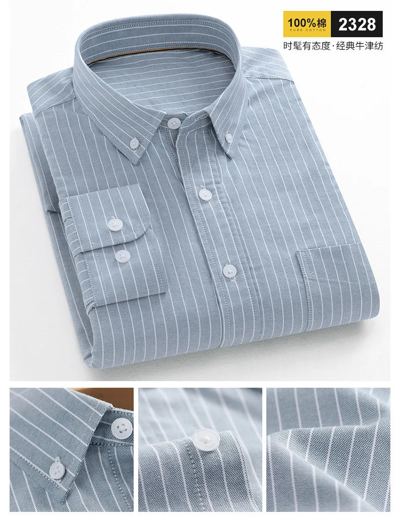 Men 100% Cotton Oxford Button Down Shirt