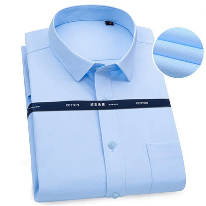 Men 100% Cotton Long Sleeve Dress Shirt
