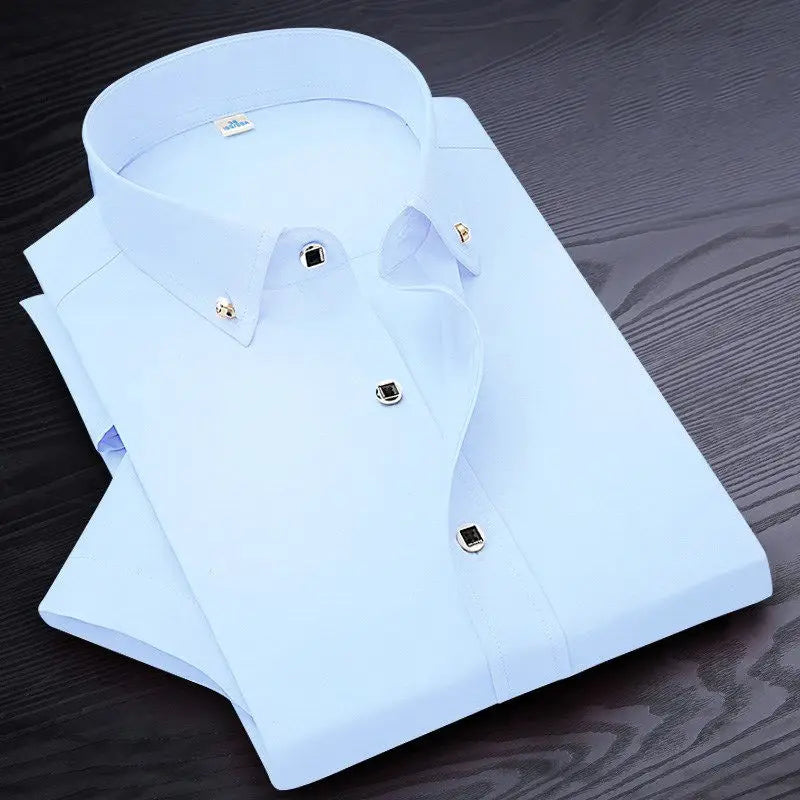 Men Non-Iron Short Sleeve Dress Shirt