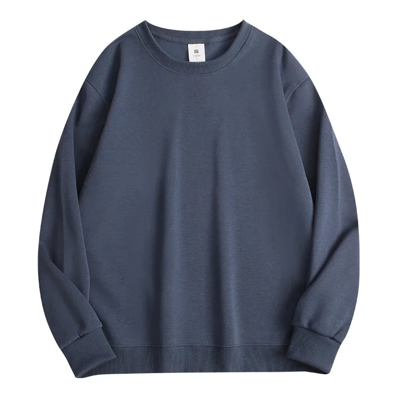 Men's Business Casual Long Sleeve T-Shirt - Solid Colour O-Neck Top