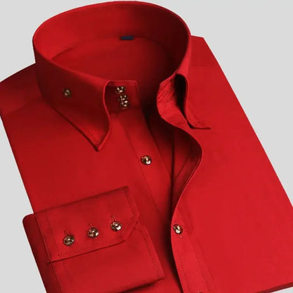 Men Stretch Anti-Wrinkle Long Sleeve Dress Shirt