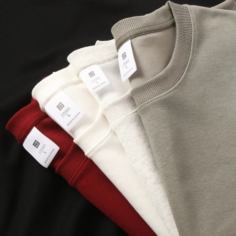 Men's Business Casual Long Sleeve T-Shirt - Solid Colour O-Neck Top