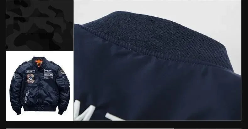 Men Thick Warm MA-1 Bomber Jacket