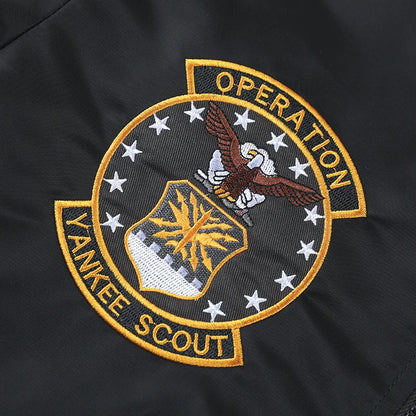 Men Embroidered Eagle Flight Jacket