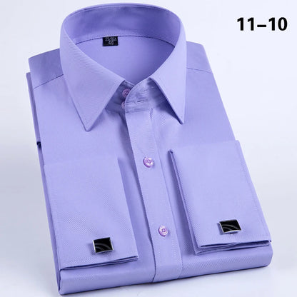 Men French Cuff Long Sleeve Dress Shirt
