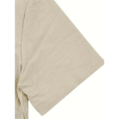 Men Cotton Linen Short Sleeve Shirt