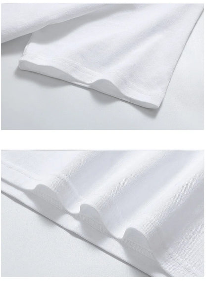 Men Cotton Solid Color T-Shirt - Plus Size