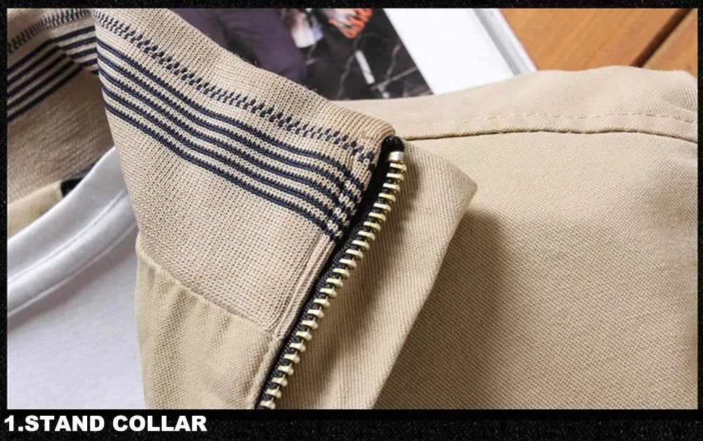 Men Fleece Lined Zip Up Baseball Jacket