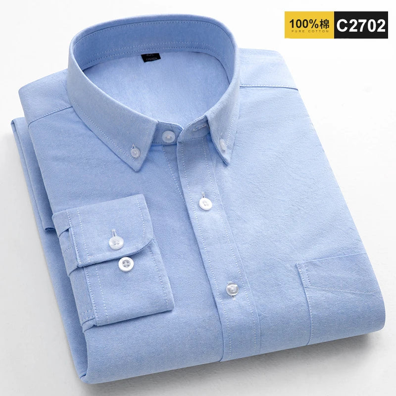 Men 100% Cotton Oxford Button Down Shirt