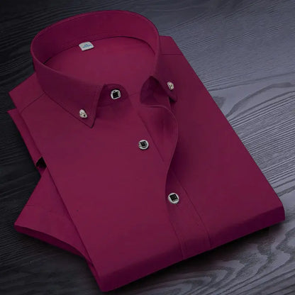 Men Non-Iron Short Sleeve Dress Shirt