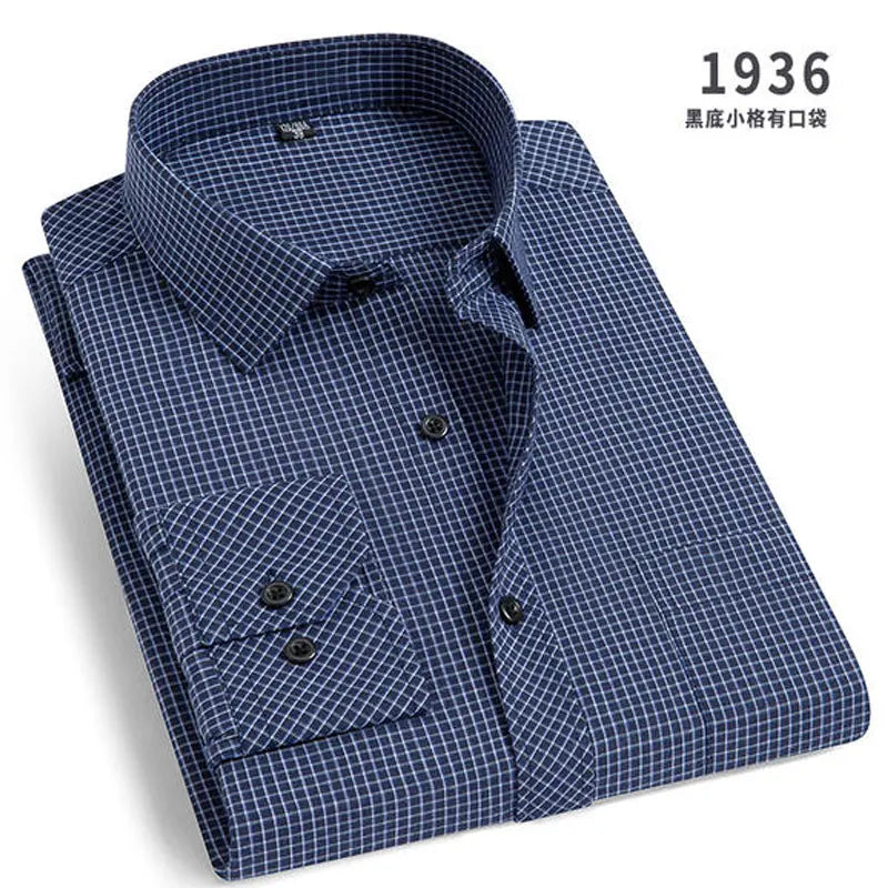 Men Striped Long Sleeve Business Shirt - Non-Iron