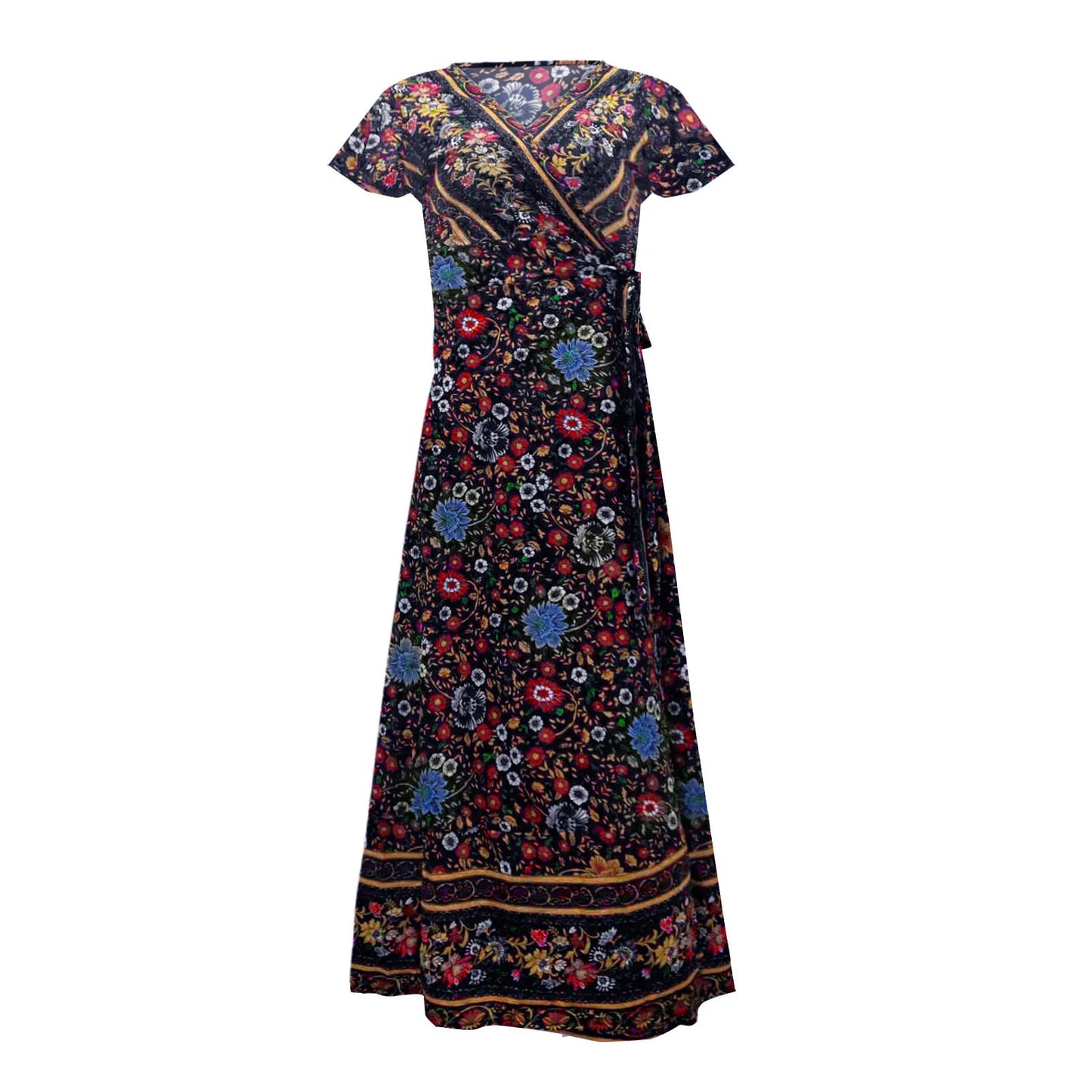 Summer leisure hot selling holiday print dress sexy long dress