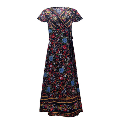 Summer leisure hot selling holiday print dress sexy long dress