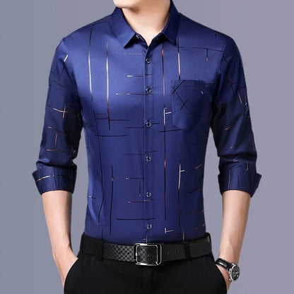 Men Printed Long Sleeve Casual Shirt - Non-Iron