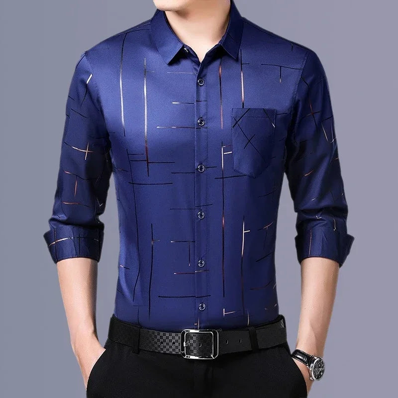 Men Printed Long Sleeve Casual Shirt - Non-Iron