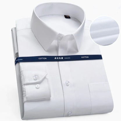 Men 100% Cotton Long Sleeve Dress Shirt