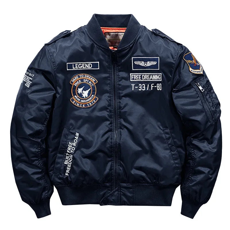 Men Thick Warm MA-1 Bomber Jacket