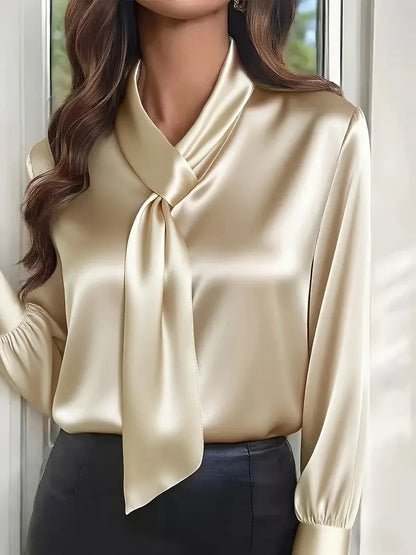 Women's Elegant Long Sleeve Shirt - Classic Office Blouse
