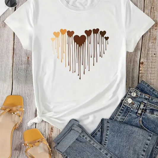 Love Heart Graphic T-Shirt - Oversized Cotton Summer Tee