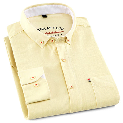 Men Cotton Linen Long Sleeve Shirt