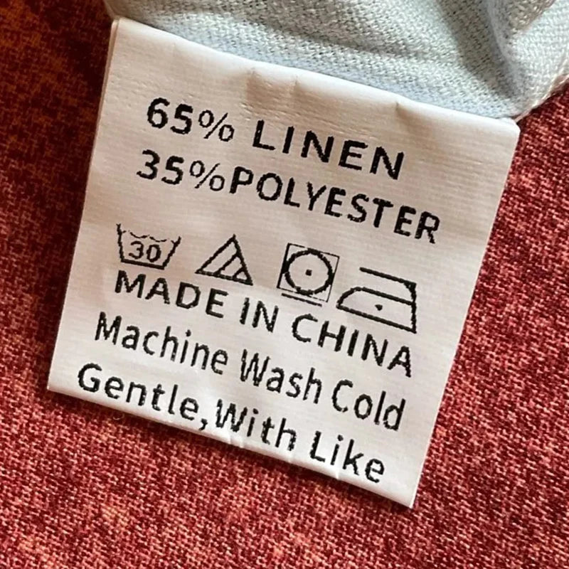 Women Vintage Print Stand Collar Lantern Sleeve Belt Linen A Line Dress