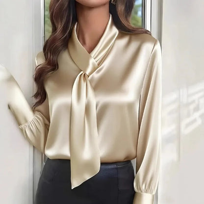 Women's Elegant Long Sleeve Shirt - Classic Office Blouse