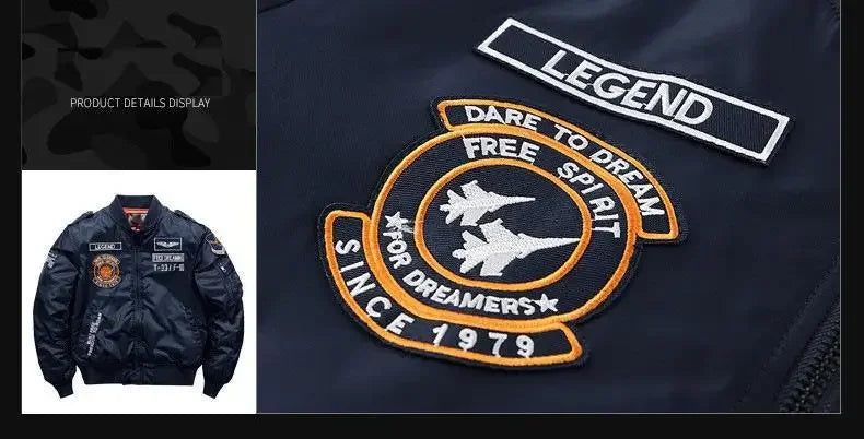 Men Thick Warm MA-1 Bomber Jacket