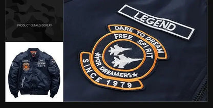 Men Thick Warm MA-1 Bomber Jacket