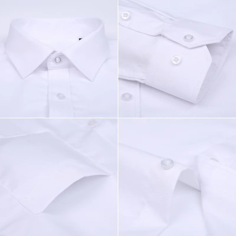 Men 100% Cotton Long Sleeve Dress Shirt