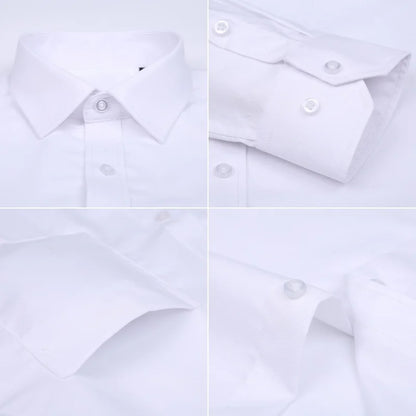 Men 100% Cotton Long Sleeve Dress Shirt